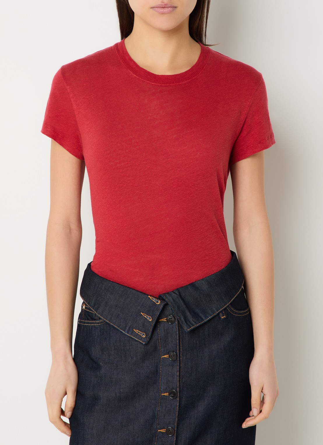 IRO Third T-shirt met ronde hals - detail rood