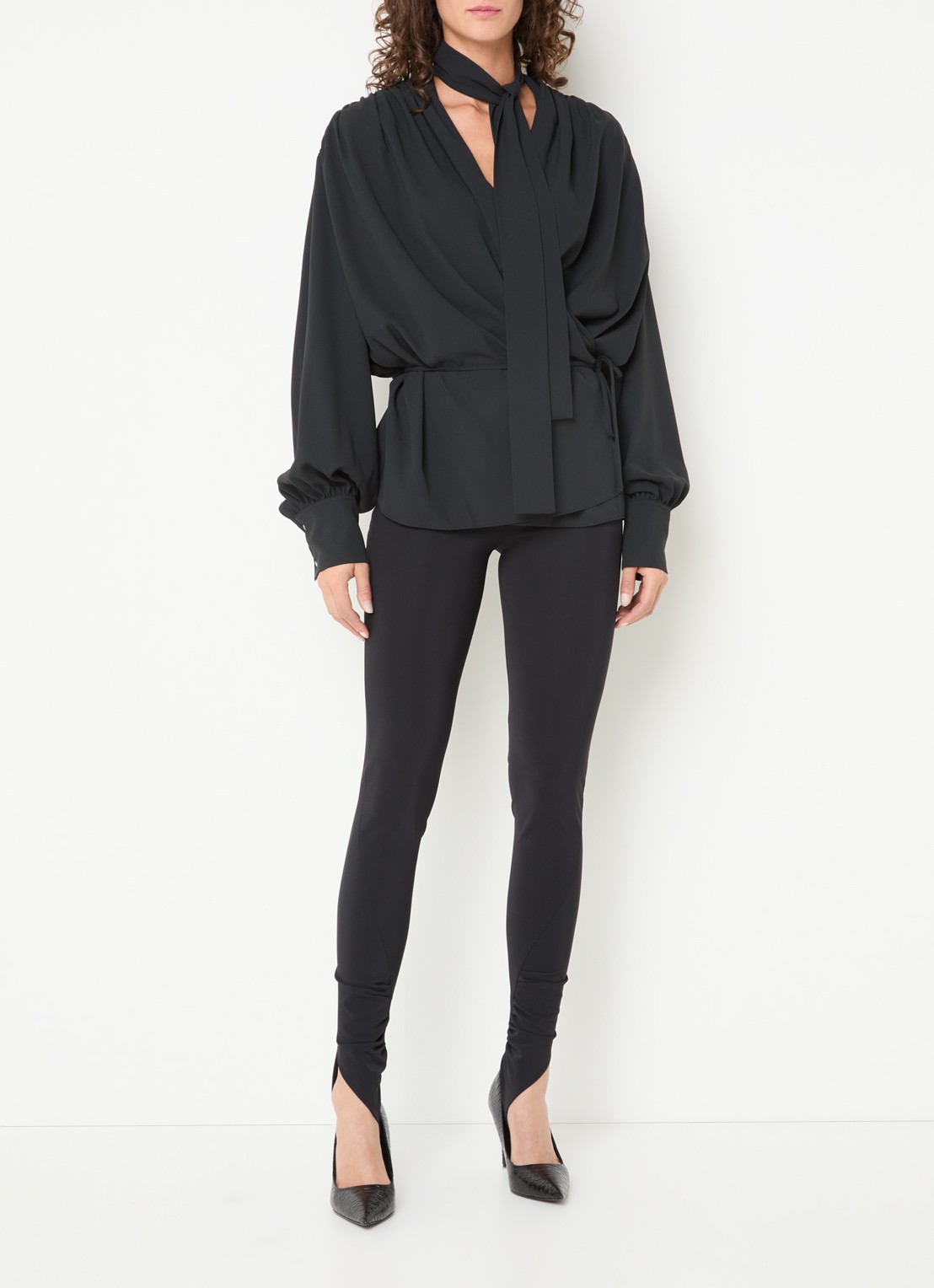 IRO Titanium skinny fit legging met ruches - voorkant 4 zwart