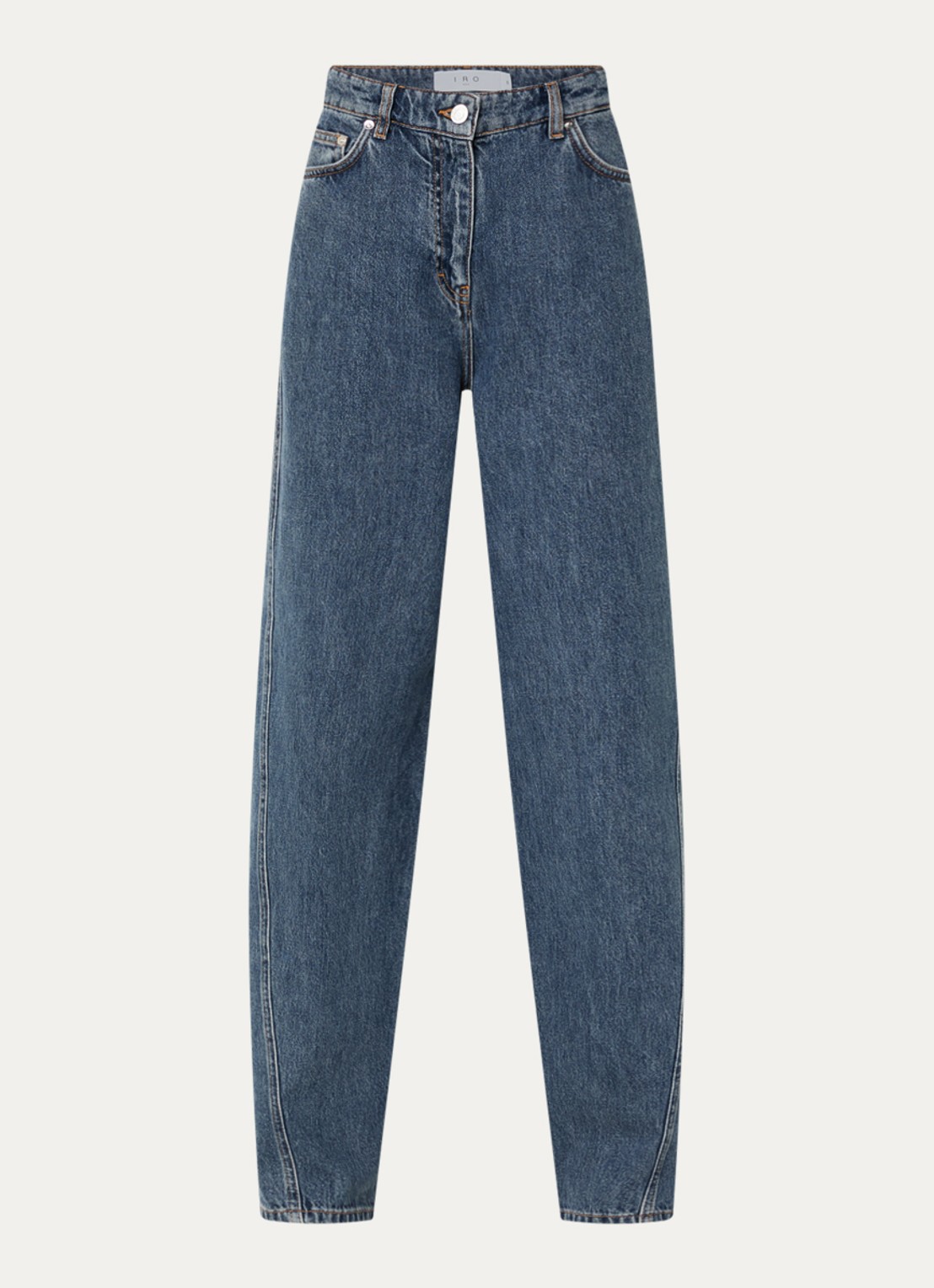 IRO Twist high waist wide fit jeans met medium wassing - voorkant 2 indigo
