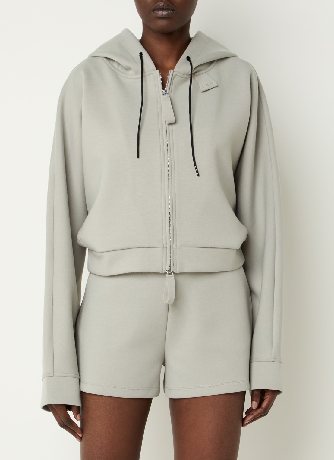 IRO Valena cropped vest met steekzakken - detail lindegroen