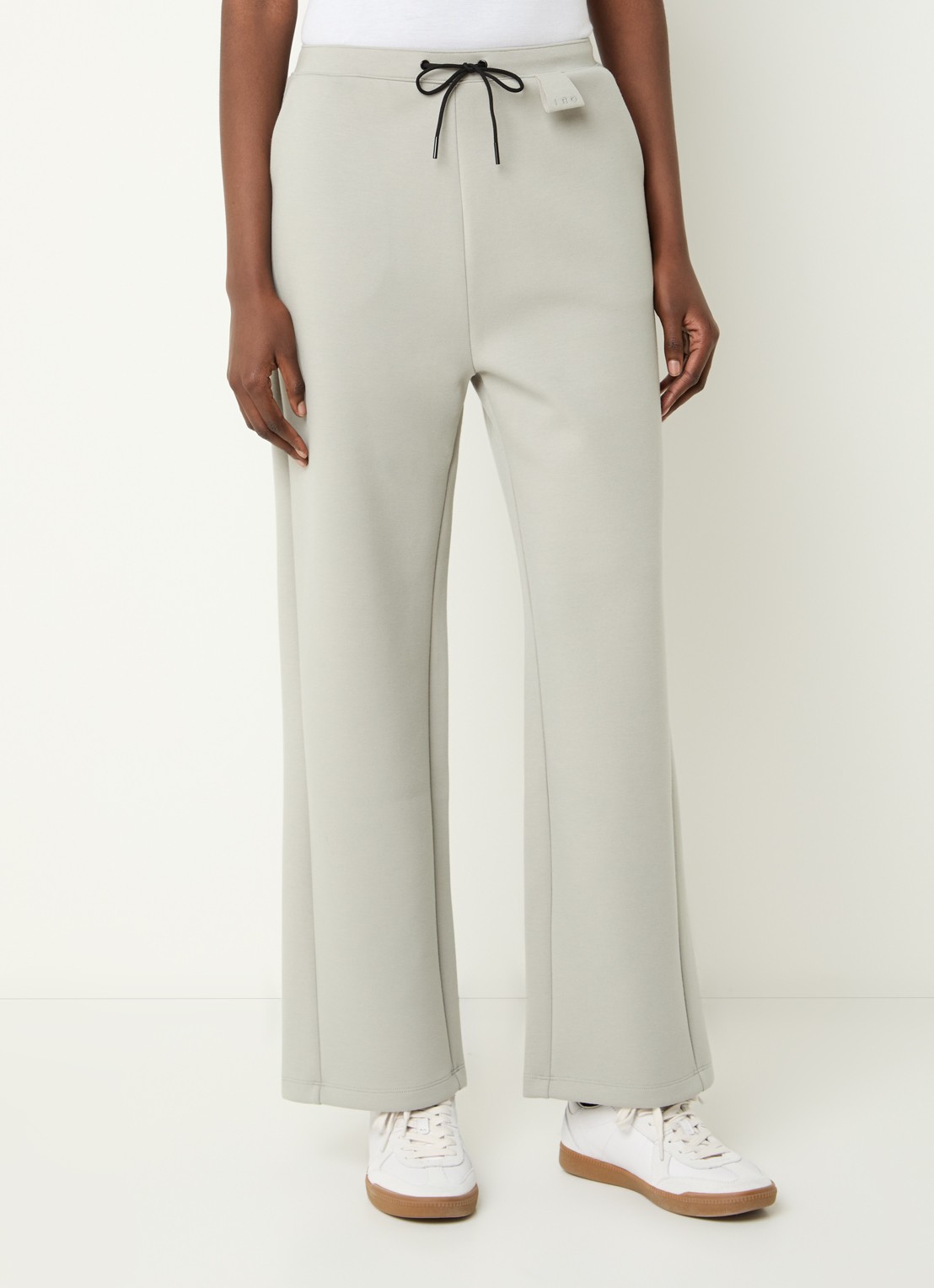 IRO Vespi high waist straight fit joggingsbroek - detail lindegroen