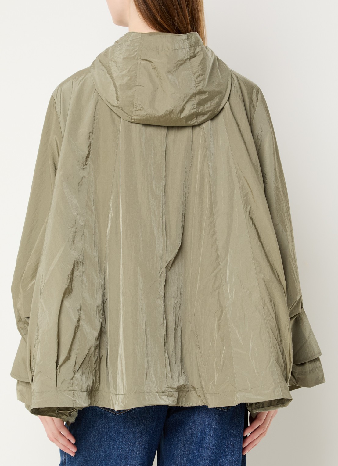 IRO Wallie parka met capuchon - achterkant 3 olijfgroen