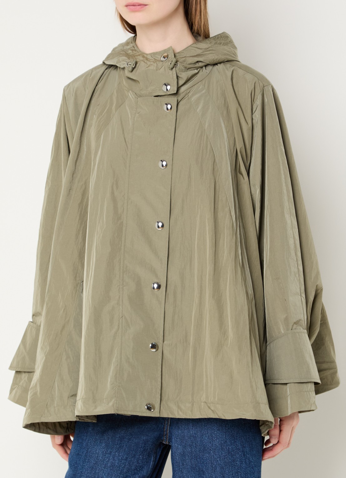 IRO Wallie parka met capuchon - detail 4 olijfgroen