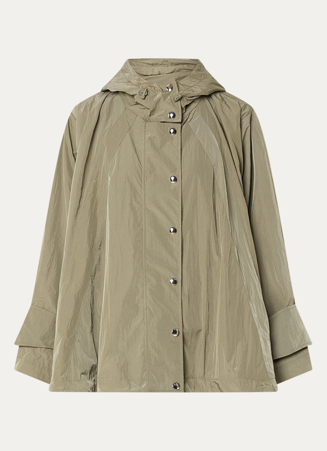 IRO Wallie parka met capuchon - voorkant olijfgroen