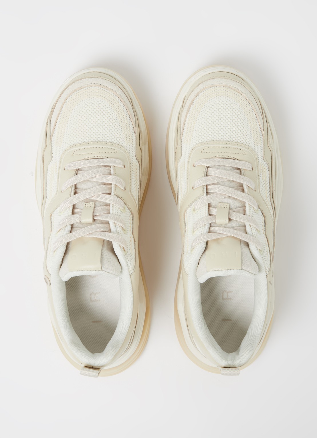 IRO Wave sneaker met leren details - detail 4 donkerbeige