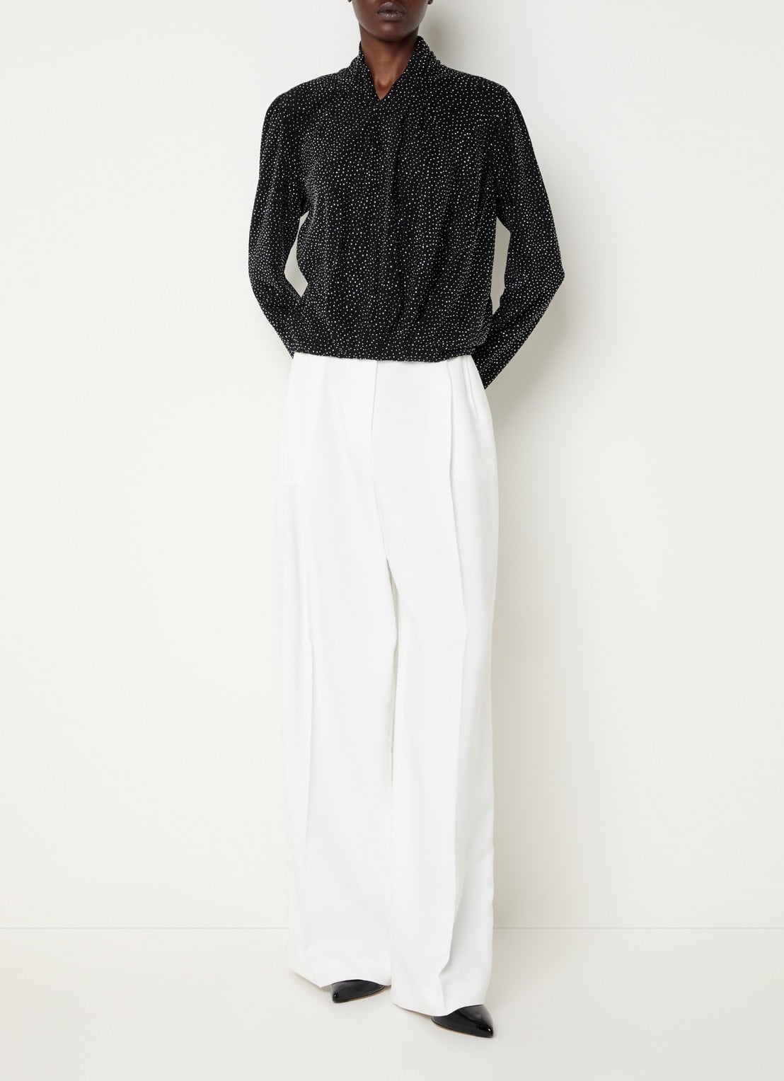IRO Ysane top met strass - voorkant 3 zwart