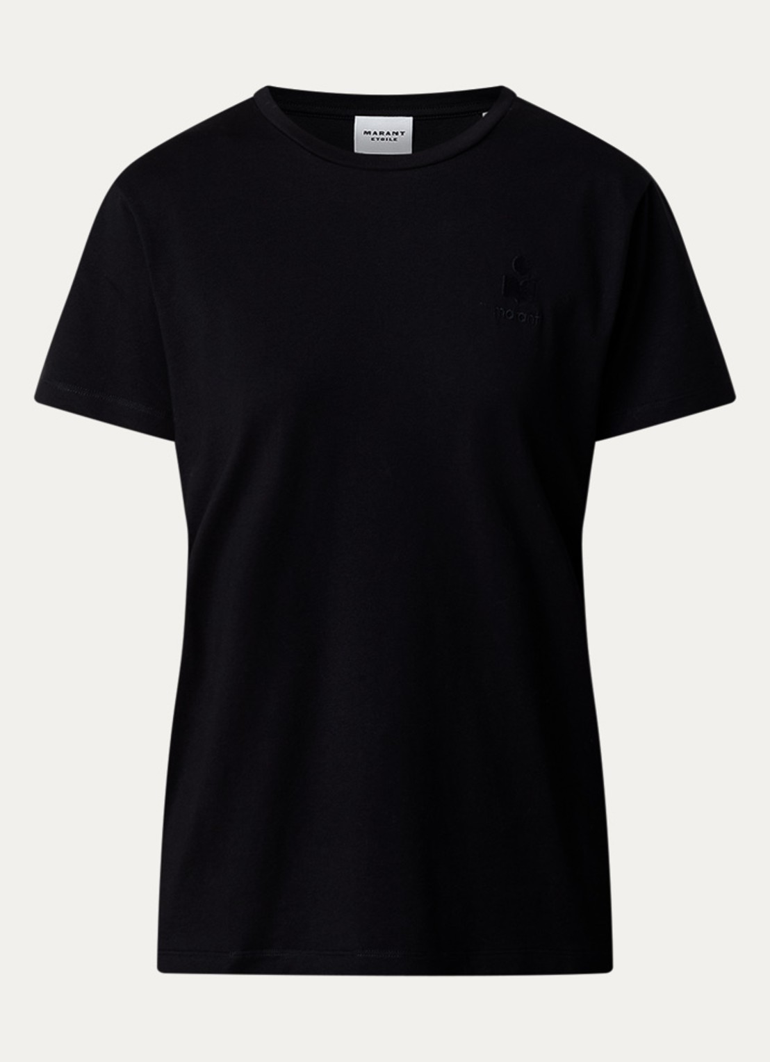 Isabel Marant Aby T-shirt met logoborduring - voorkant 3 zwart
