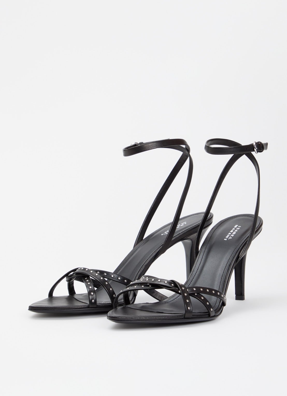 Isabel Marant Adole sandalette van lamsleer met studs - detail 3 zwart
