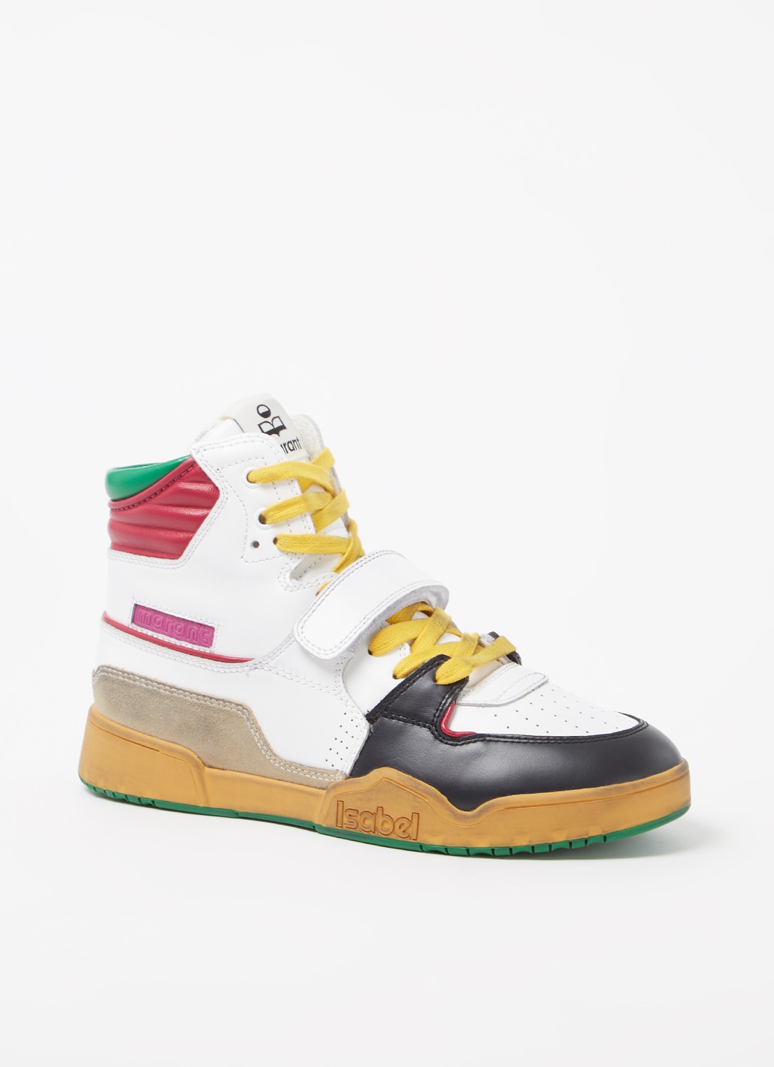 Isabel Marant Alsee sneaker van leer met suède details - voorkant wit