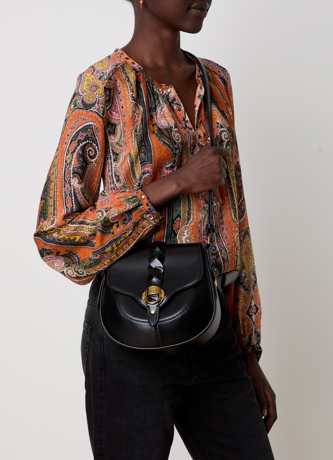 Isabel Marant Altay Small crossbodytas van kalfsleer - voorkant 5 zwart