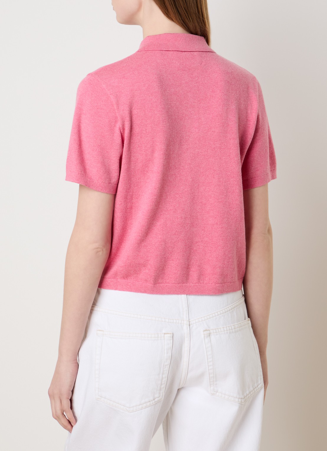 Isabel Marant Althea polo met logoborduring - achterkant 5 roze