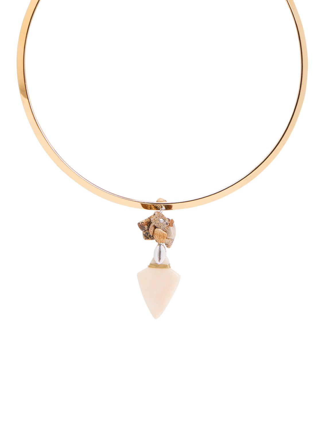 Isabel Marant Anna choker met hanger - voorkant 4 gebroken wit