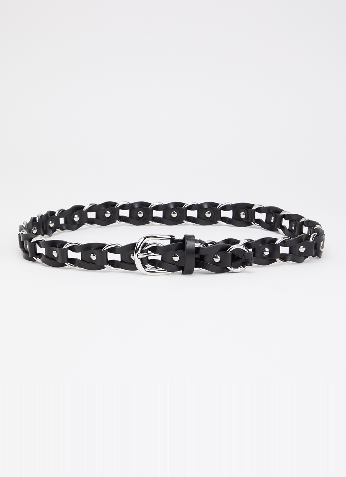 Isabel Marant Bali riem van leer - voorkant 2 zwart