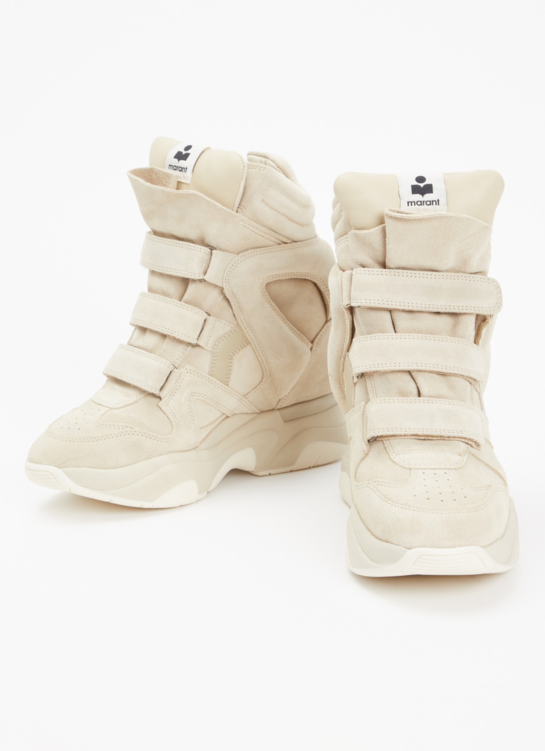 Isabel Marant Balskee sneakerwedge van suède - detail 3 beige