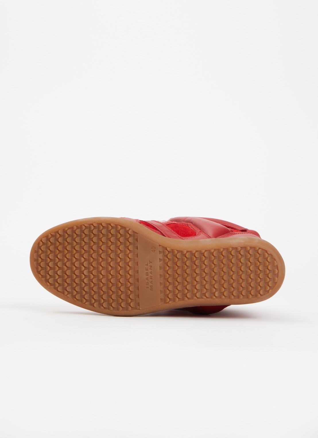 Isabel Marant Bekett Ring sneakerwedge van suède met details van leer - detail 2 rood