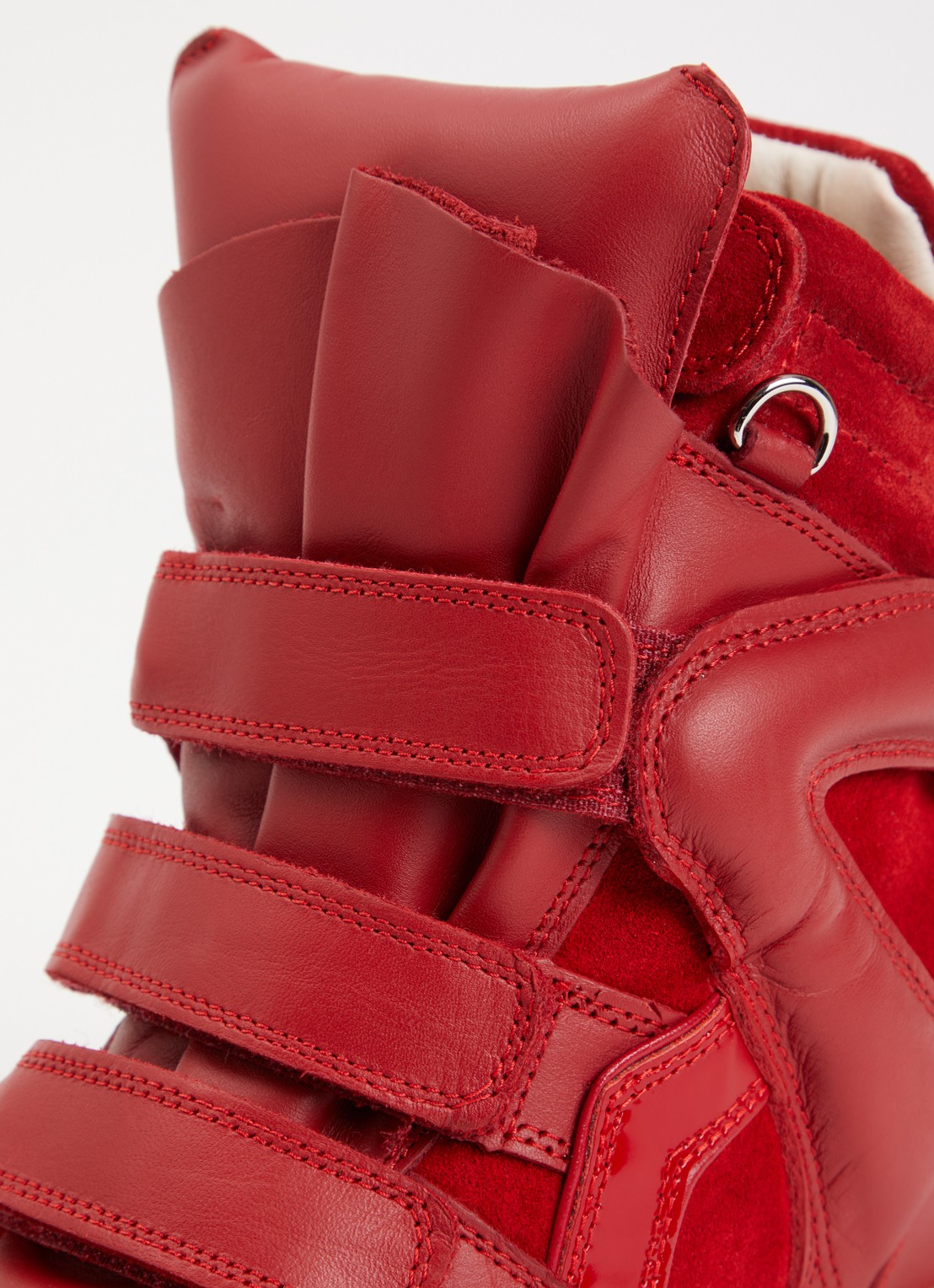 Isabel Marant Bekett Ring sneakerwedge van suède met details van leer - detail 3 rood