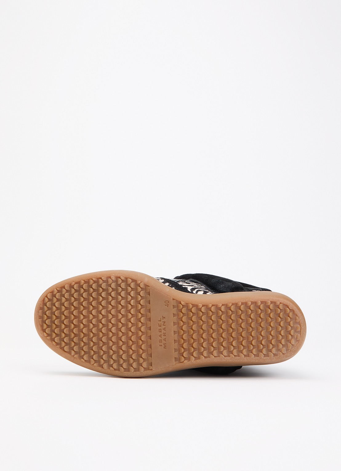 Isabel Marant Bekett Ring sneakerwedge van suède met details van ponyhair - detail 2 zwart