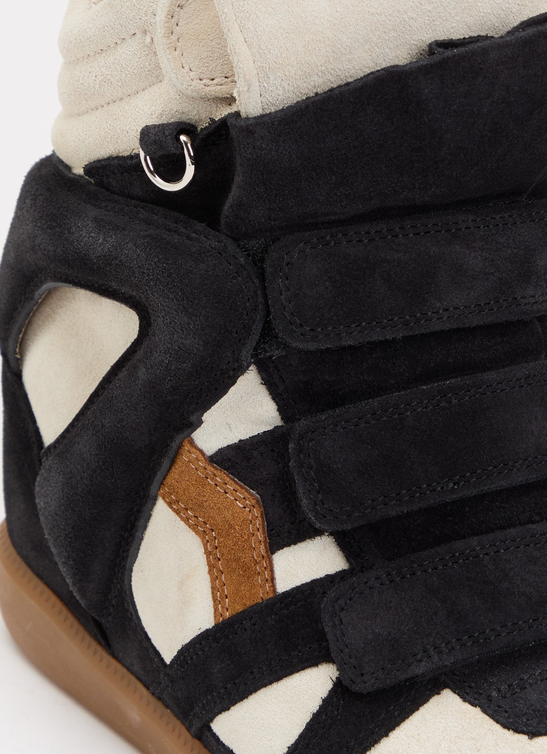 Isabel Marant Bekett Ring sneakerwedge van suède - detail 4 zwart