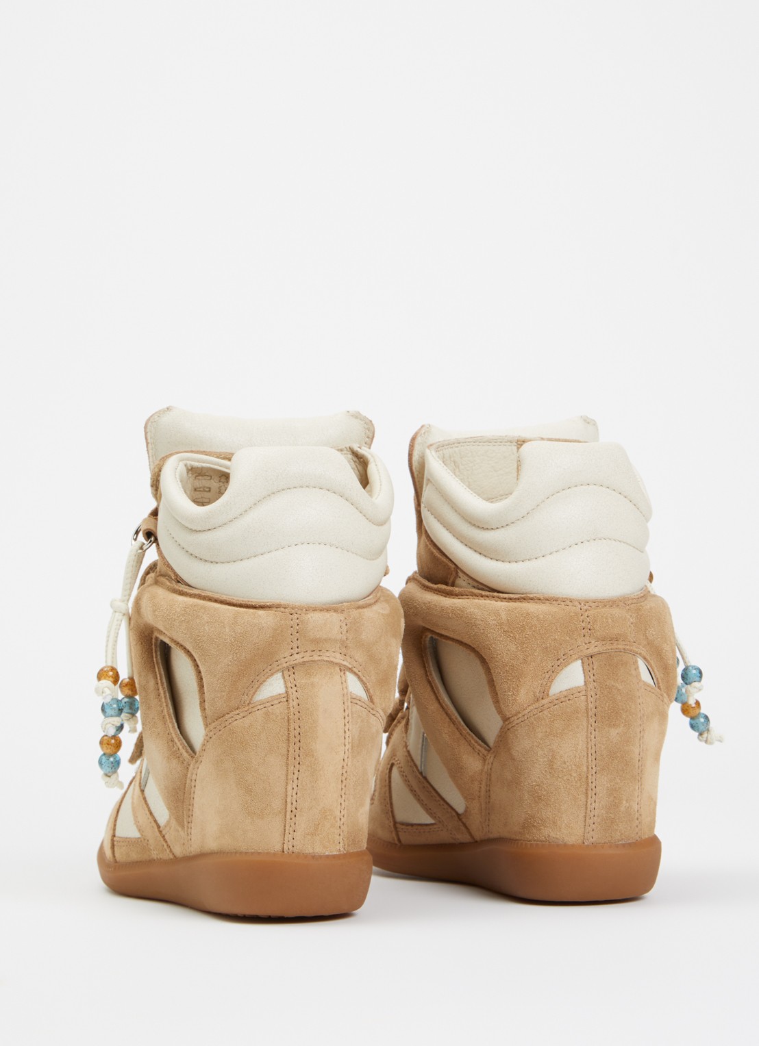 Isabel Marant Bekett sneakerwedge van kalfssuède - achterkant 6 beige