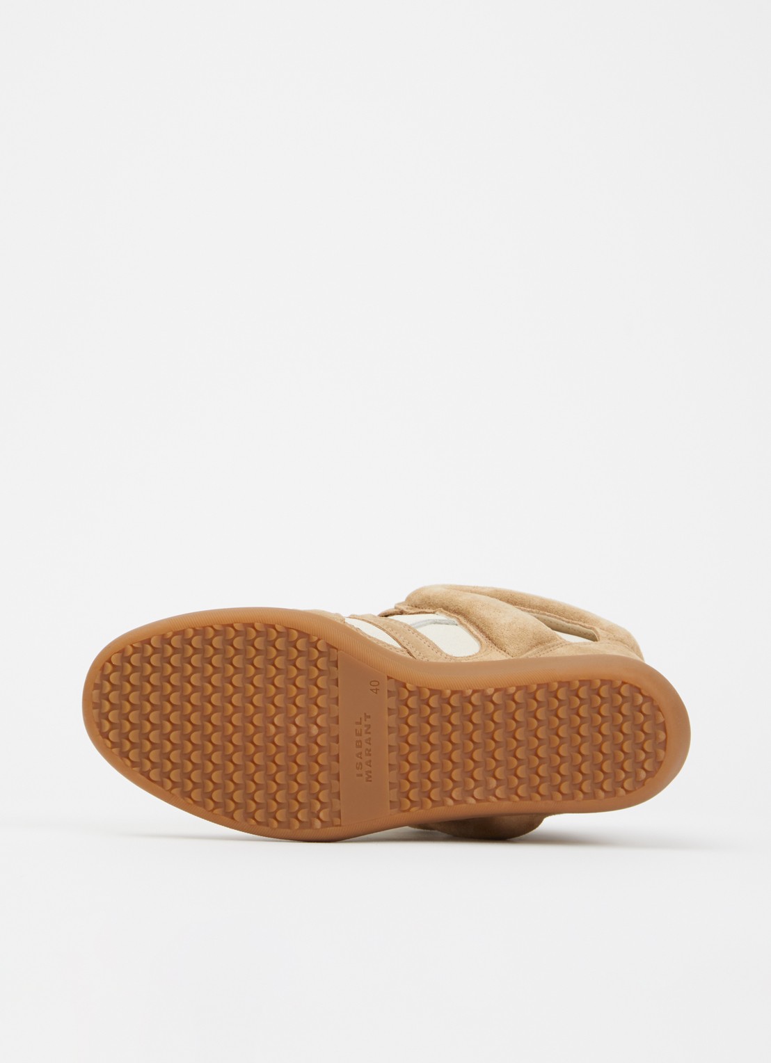 Isabel Marant Bekett sneakerwedge van kalfssuède - detail 2 beige