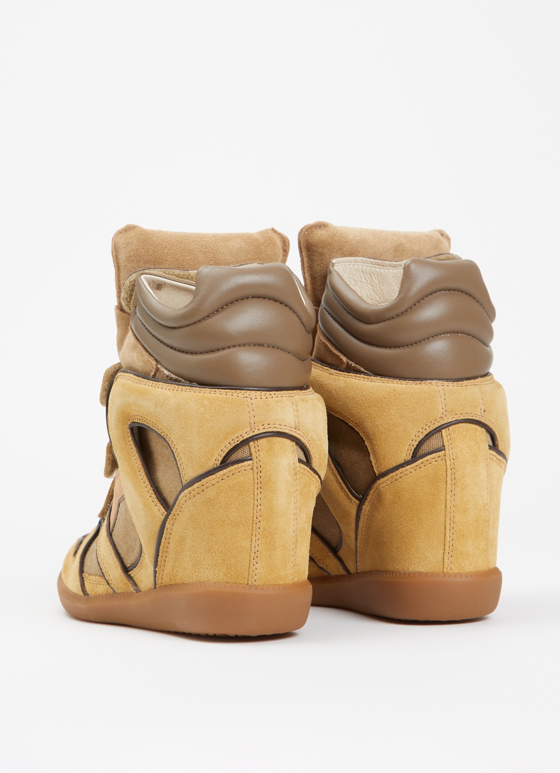 Isabel Marant Bekett sneakerwedge van kalfssuède - achterkant 6 khaki