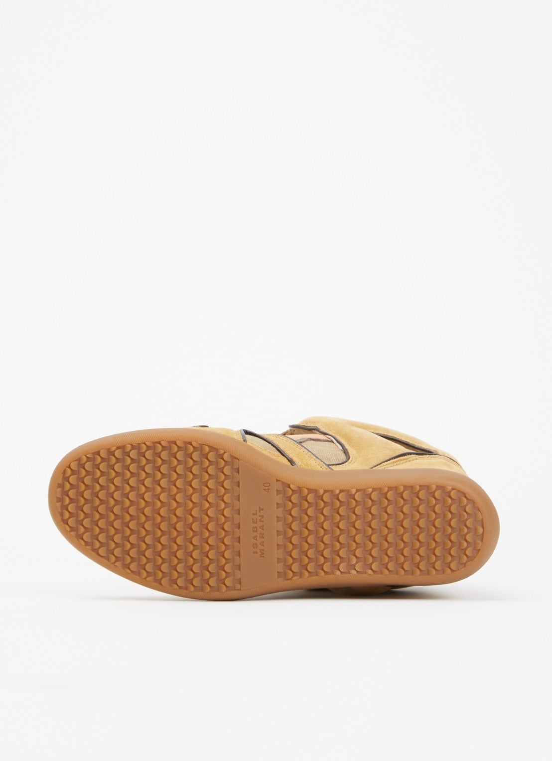 Isabel Marant Bekett sneakerwedge van kalfssuède - detail 2 khaki
