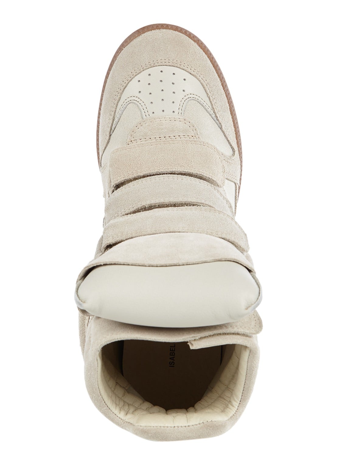 Isabel Marant Bekett sneakerwedge van suède - detail 3 ivoor