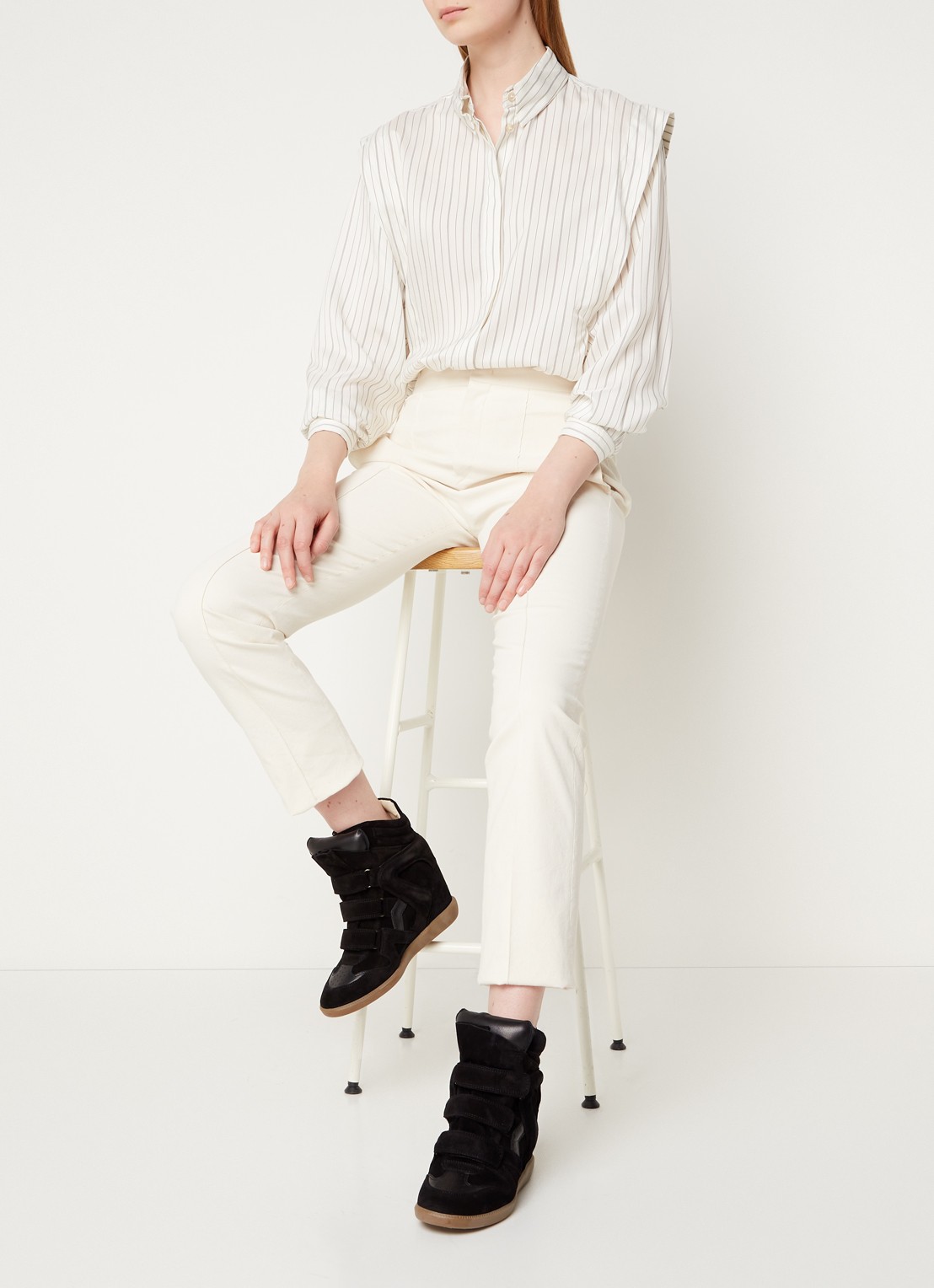 Isabel Marant Bekett sneakerwedge van suède - voorkant 2 zwart