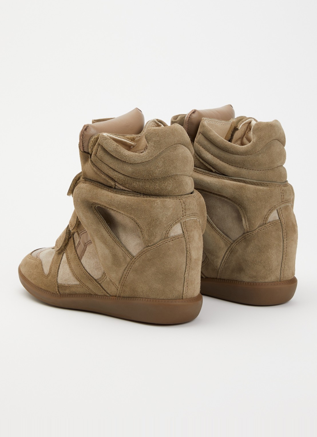 Isabel Marant Bekett sneakerwedge van suède - achterkant 3 lichtbruin