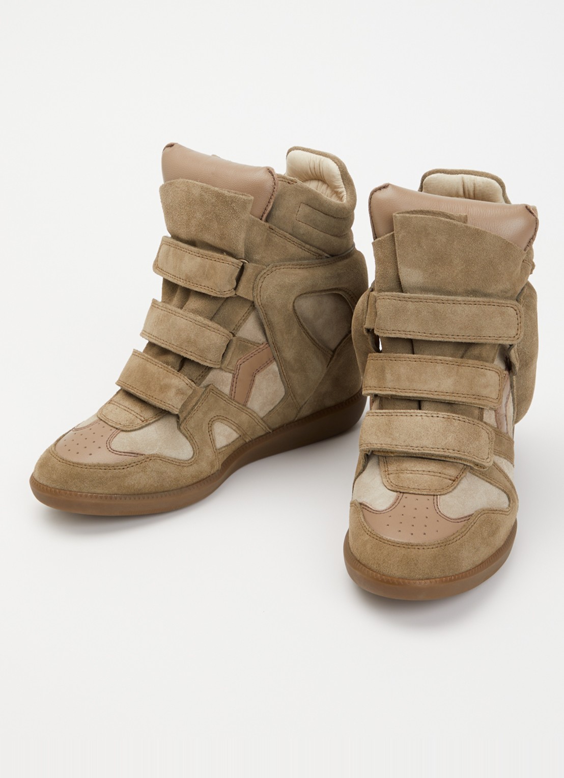 Isabel Marant Bekett sneakerwedge van suède - detail 4 lichtbruin
