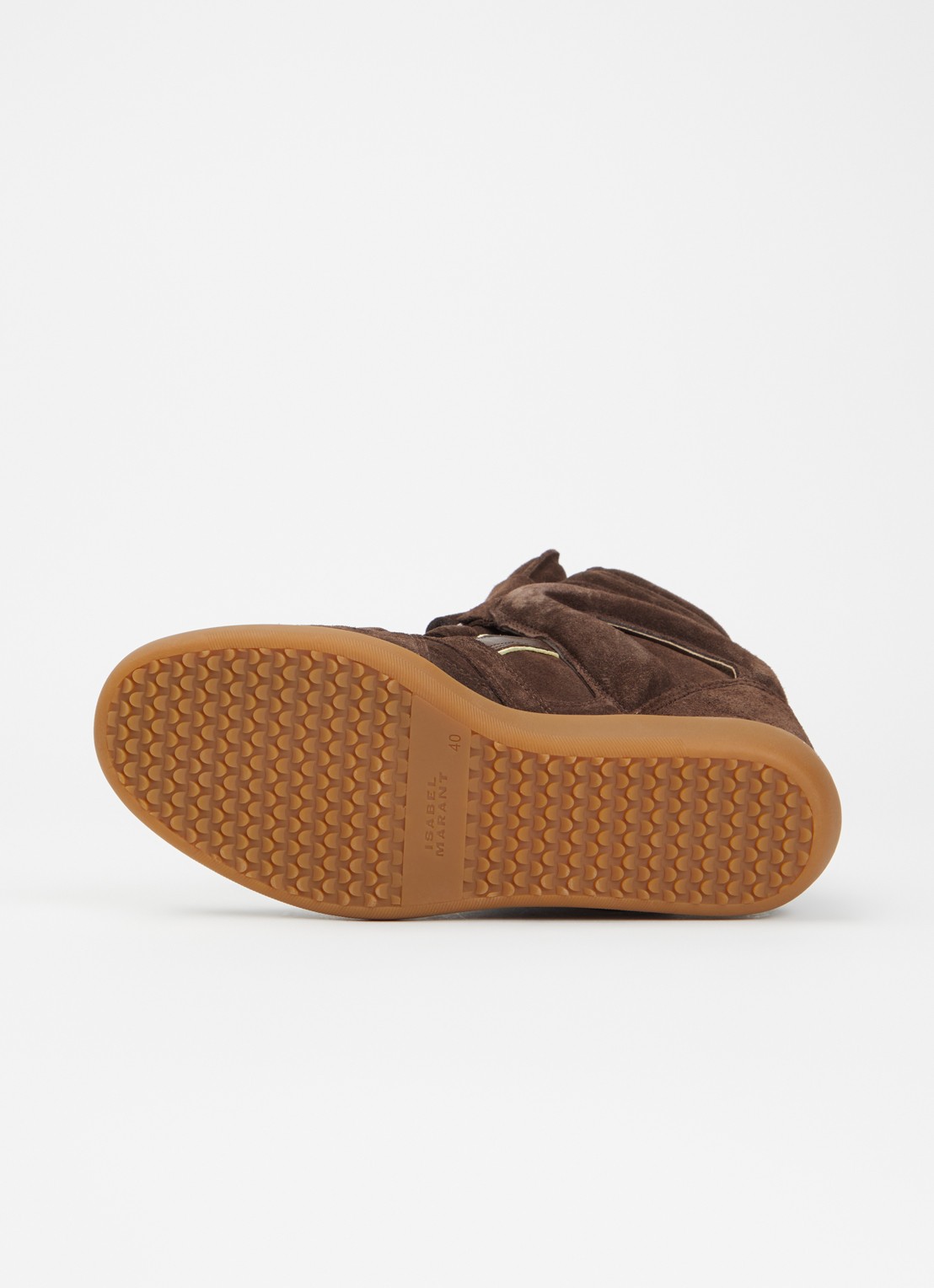 Isabel Marant Bekett sneakerwedge van suède - detail 2 chocoladebruin