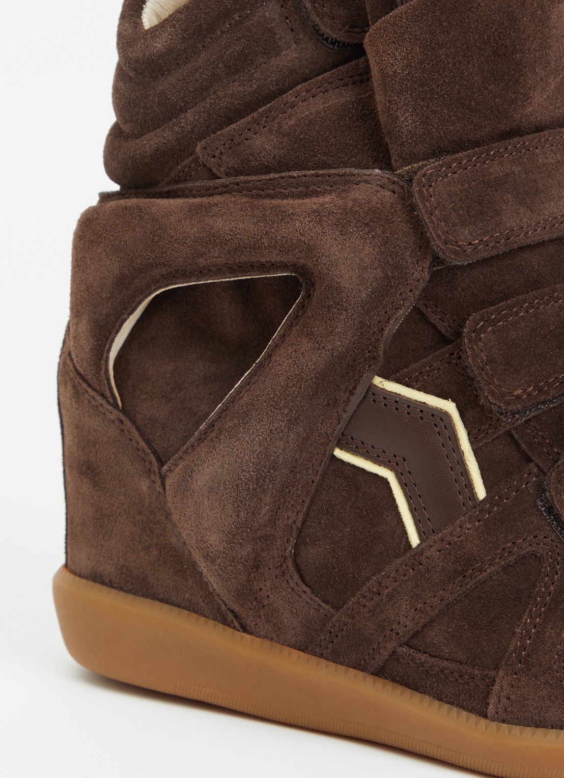 Isabel Marant Bekett sneakerwedge van suède - detail 3 chocoladebruin