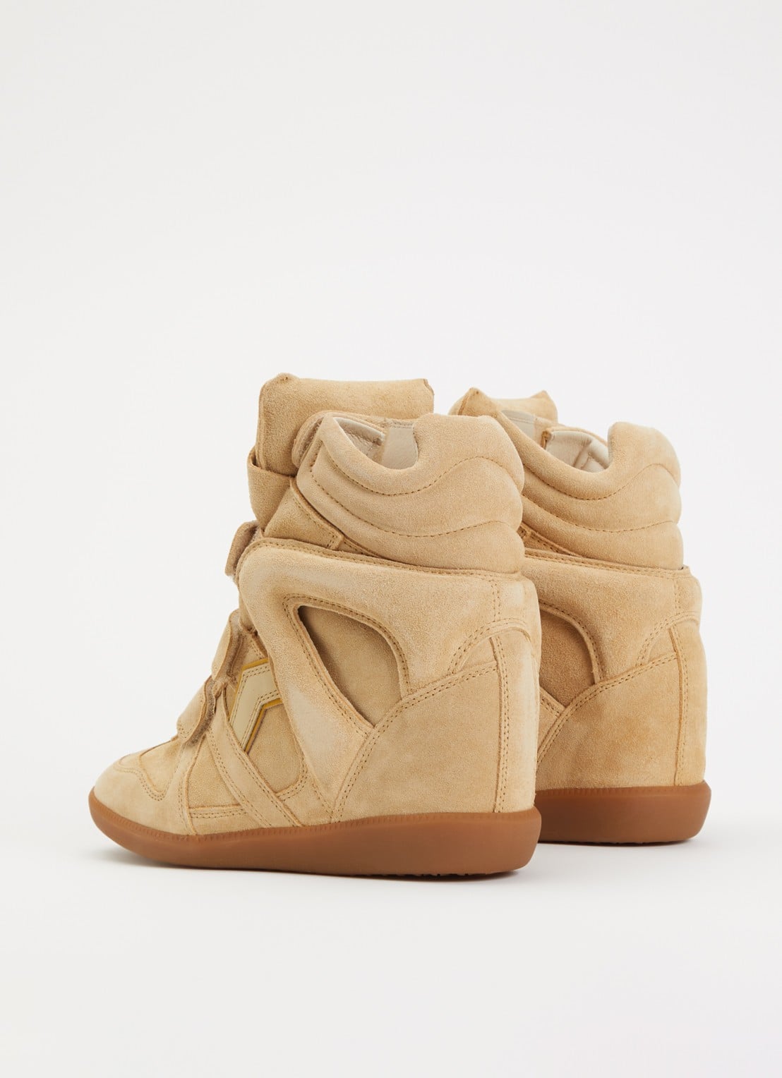 Isabel Marant Bekett sneakerwedge van suède - achterkant 2 beige