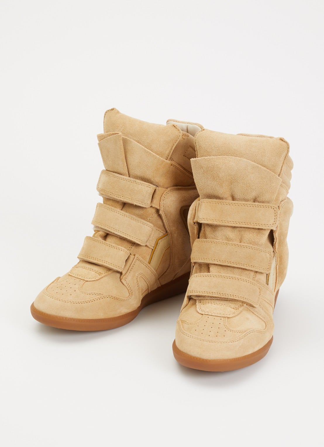 Isabel Marant Bekett sneakerwedge van suède - detail 3 beige