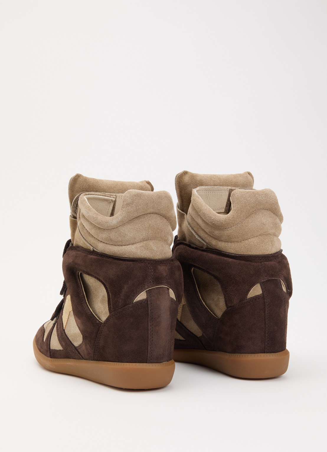 Isabel Marant Bekett sneakerwedge van suéde  - achterkant 2 chocoladebruin