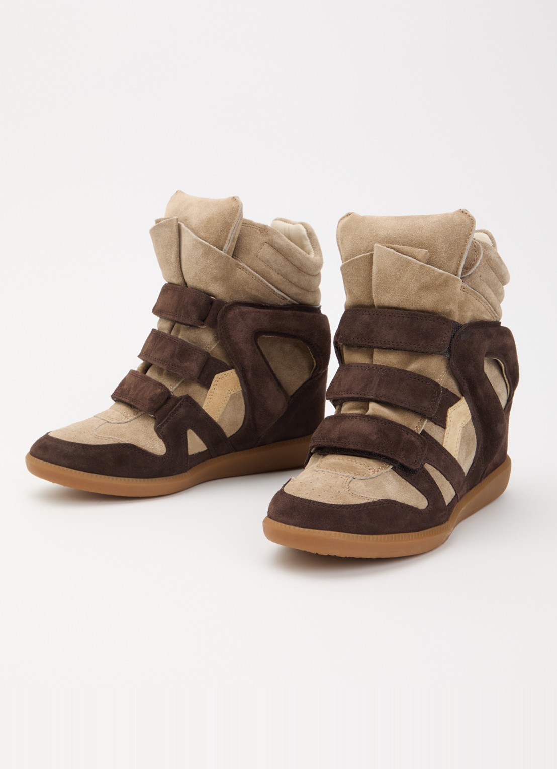 Isabel Marant Bekett sneakerwedge van suéde  - detail 3 chocoladebruin