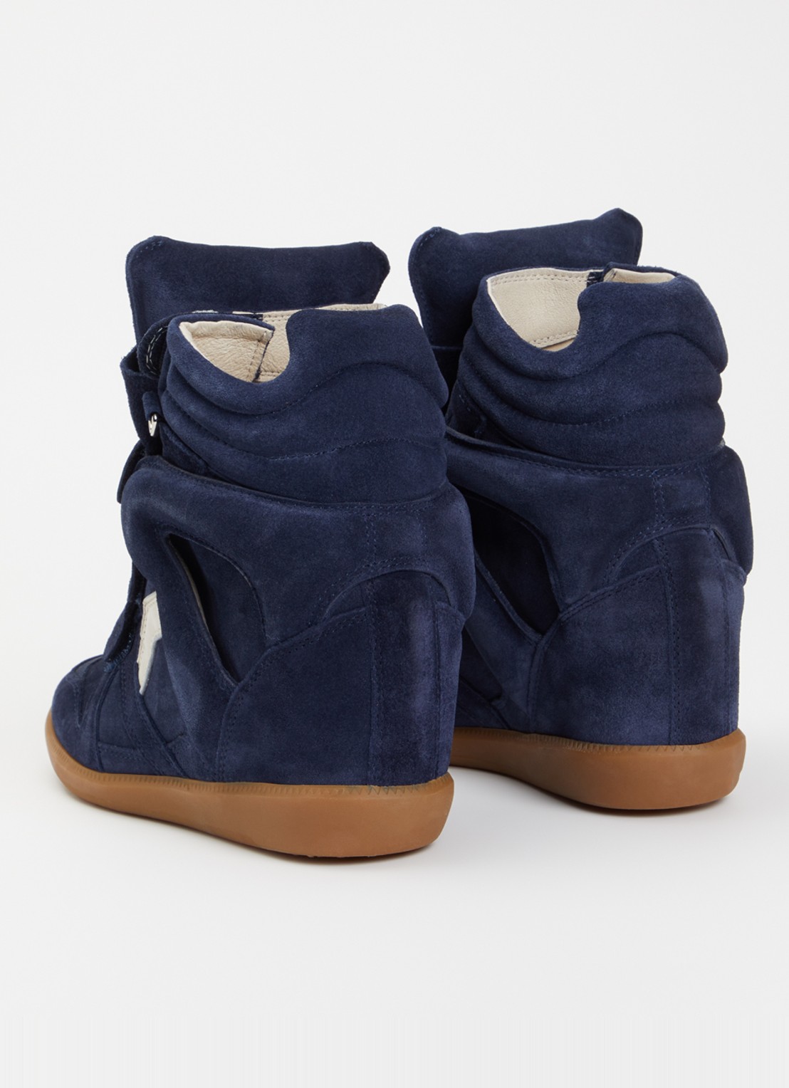 Isabel Marant Bekett sneakerwedge van suède - achterkant donkerblauw