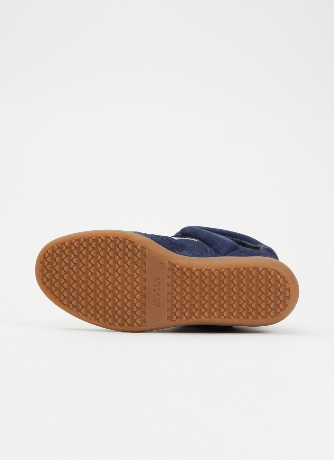 Isabel Marant Bekett sneakerwedge van suède - detail 4 donkerblauw