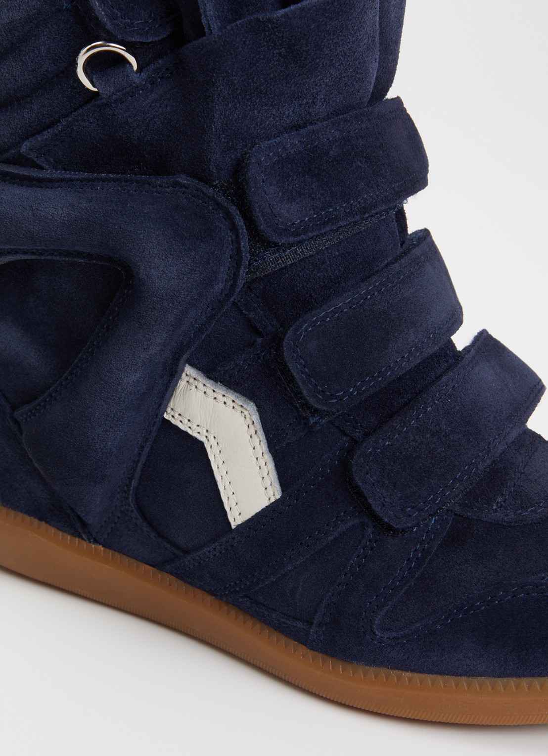 Isabel Marant Bekett sneakerwedge van suède - detail 5 donkerblauw