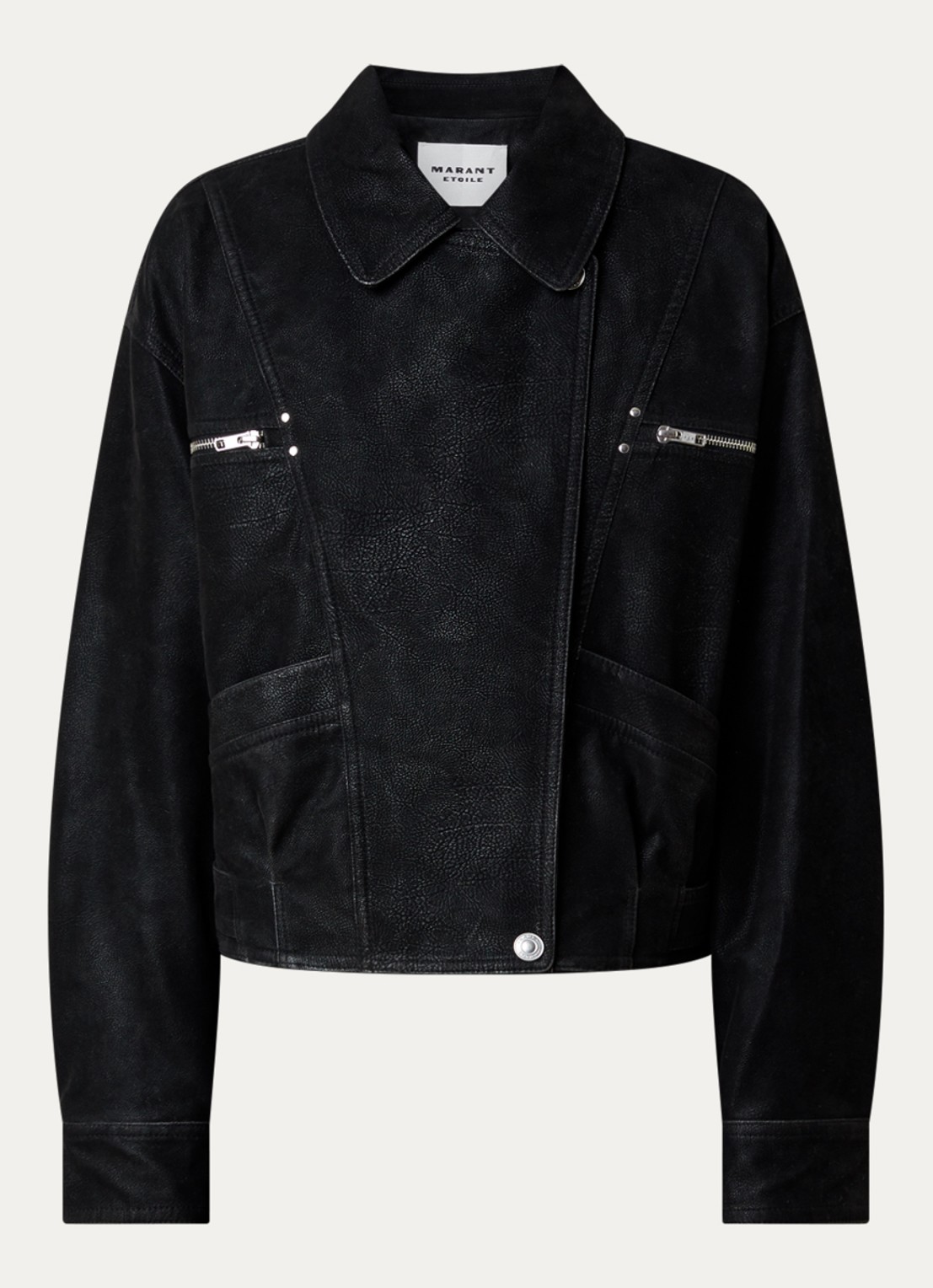 Isabel Marant Belma jack met steekzakken - voorkant 5 zwart