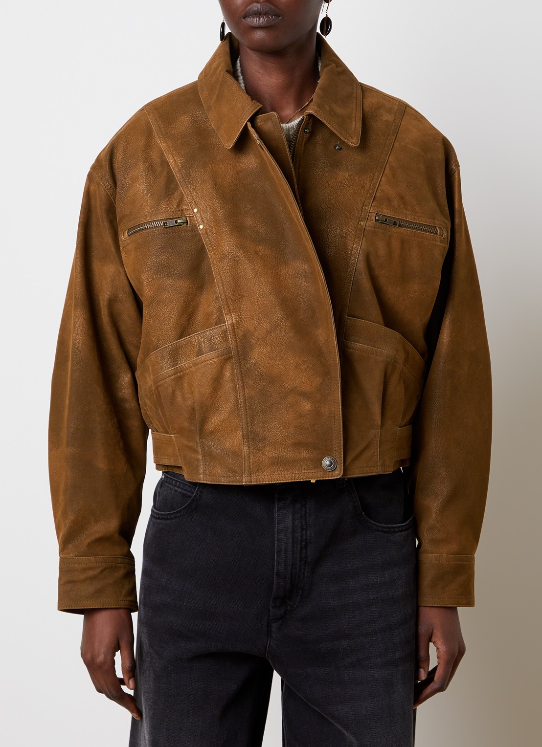 Isabel Marant Belma jack met steekzakken - detail 4 bruin
