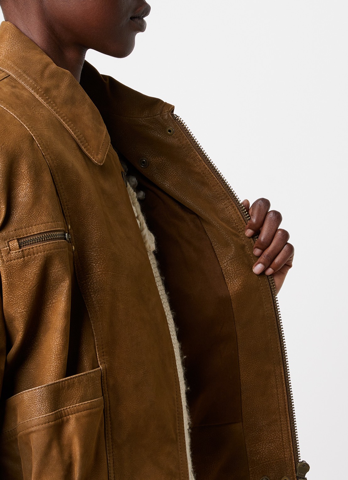 Isabel Marant Belma jack van imitatiesuède met steekzakken - detail 5 camel