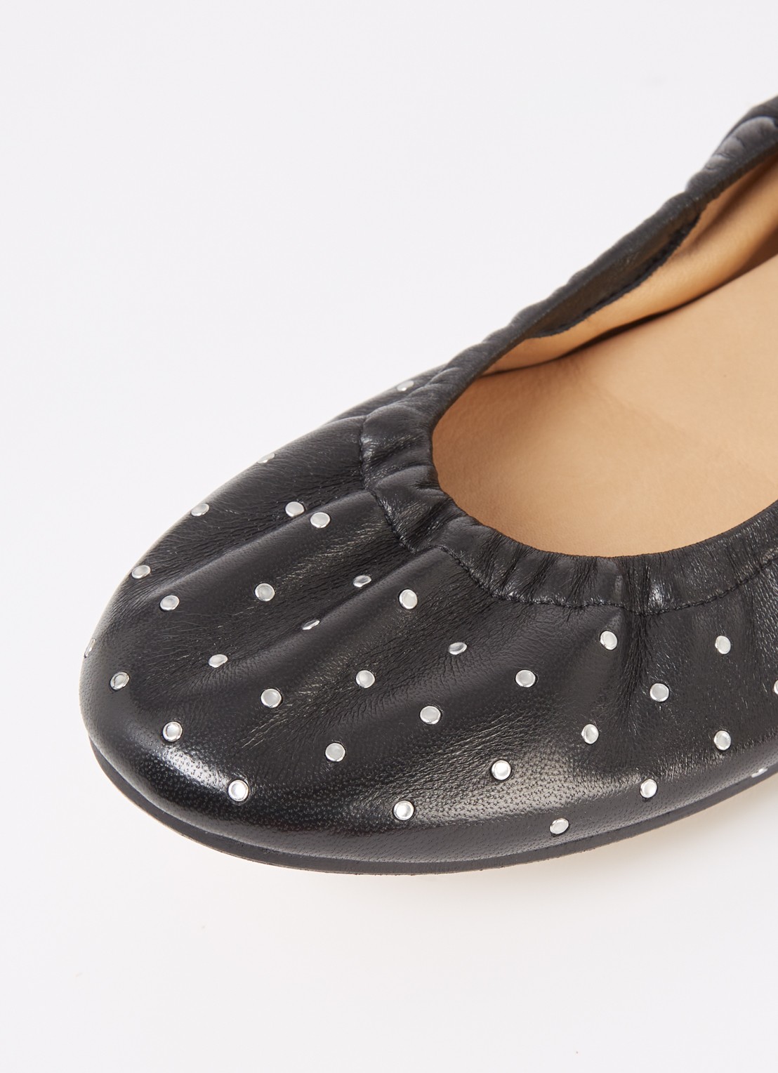 Isabel Marant Belna ballerina van leer met stippenprint - detail 7 zwart