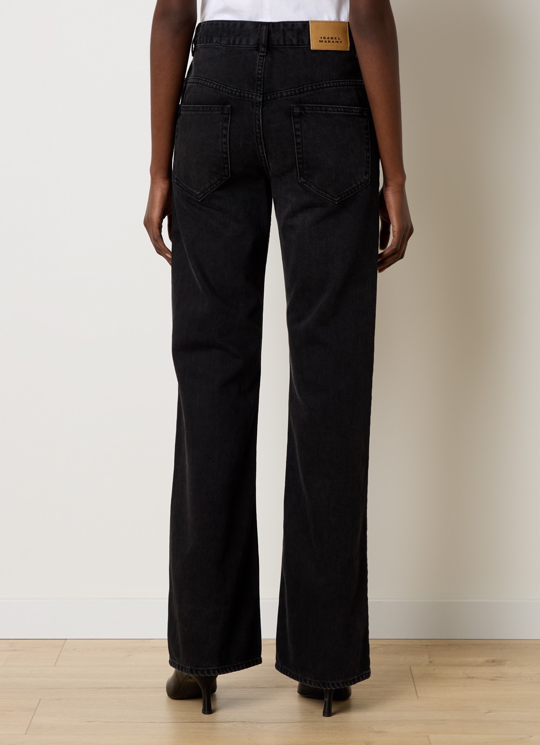Isabel Marant Belvira bootcut jeans met gekleurde wassing - achterkant zwart