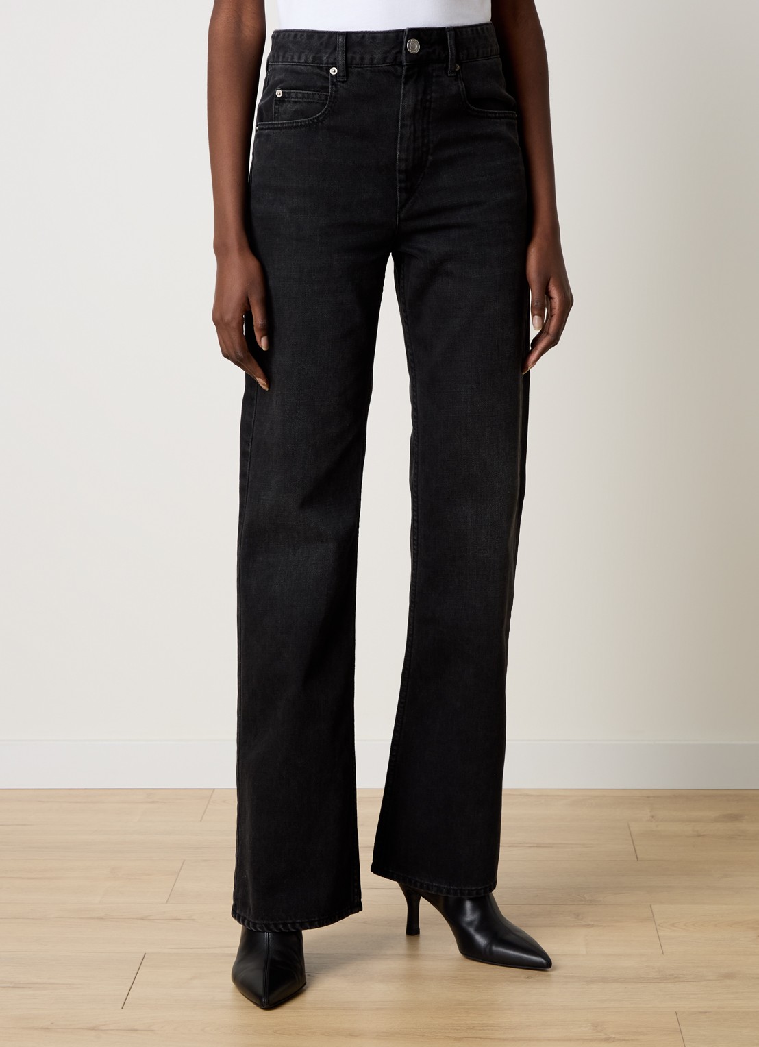 Isabel Marant Belvira bootcut jeans met gekleurde wassing - detail 2 zwart
