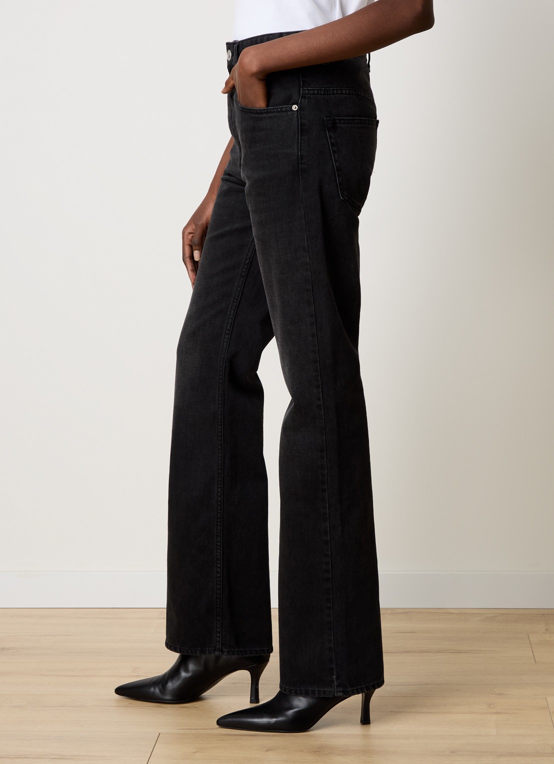 Isabel Marant Belvira bootcut jeans met gekleurde wassing - detail 3 zwart