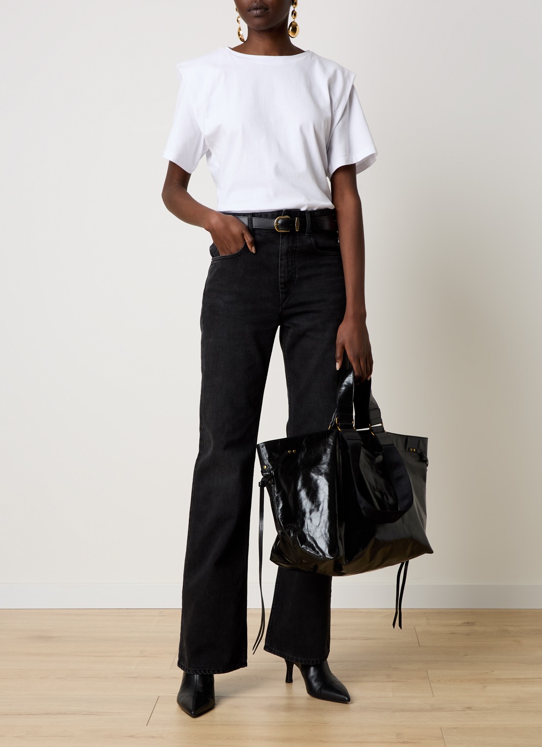 Isabel Marant Belvira bootcut jeans met gekleurde wassing - voorkant 6 zwart
