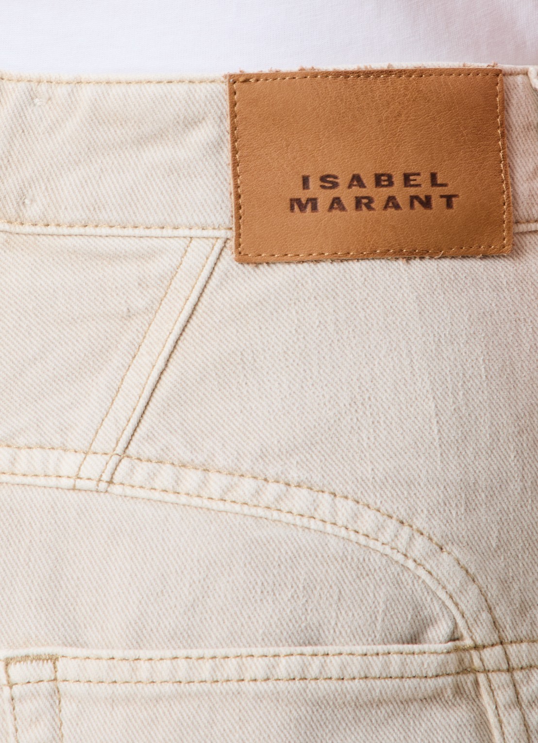 Isabel Marant Beryl high waist loose fit jeans met gekleurde wassing - detail 2 creme