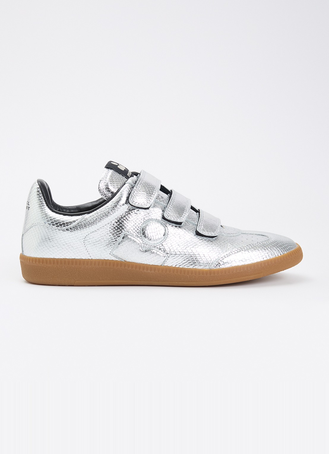 Isabel Marant Beth sneaker van kalfsleer met metallic finish - voorkant 6 zilver