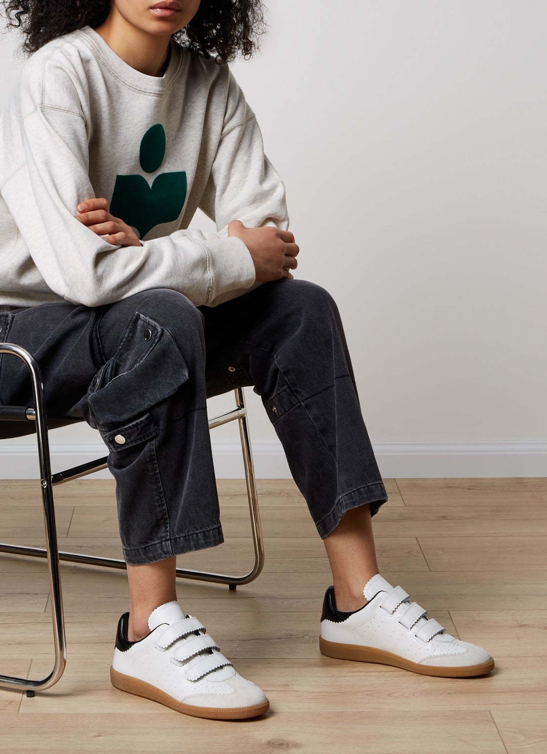 Isabel Marant Beth sneaker van kalfsleer  - voorkant 8 wit